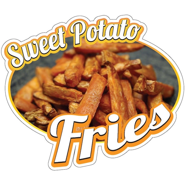 Sweet Potato Fries Decal Concession Stand Food Truck Sticker, 16" x 8", D-DC-16 Sweet Potato Fries19